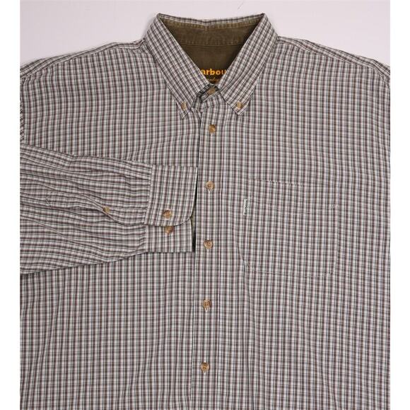 Barbour Men's The Country Shirt Brown Checkered Button-Up Shirt 2XL - Picture 1 of 7